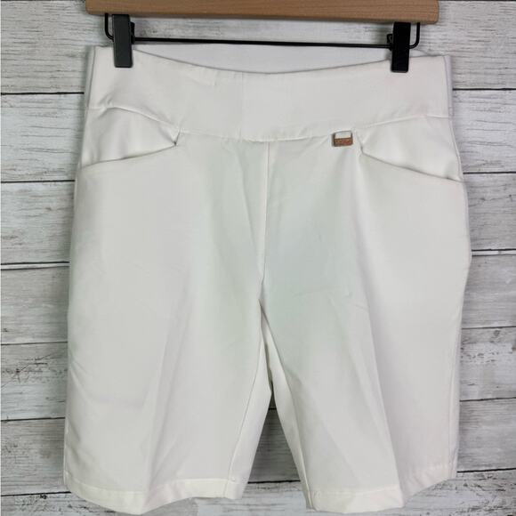 GREG NORMAN WOMEN'S PULL-ON STRETCH GOLF SHORTS White Size XS - Picture 1 of 4
